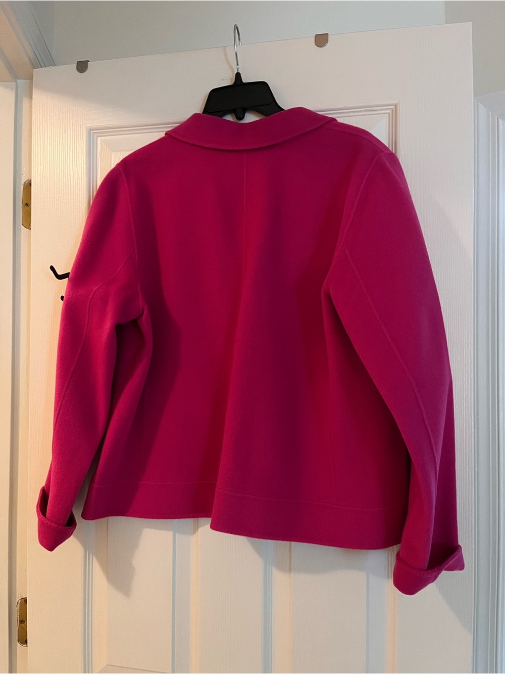 Talbots Bright Pink Wool-Blend Notch Collar Boxy Blazer - Picture 4 of 5